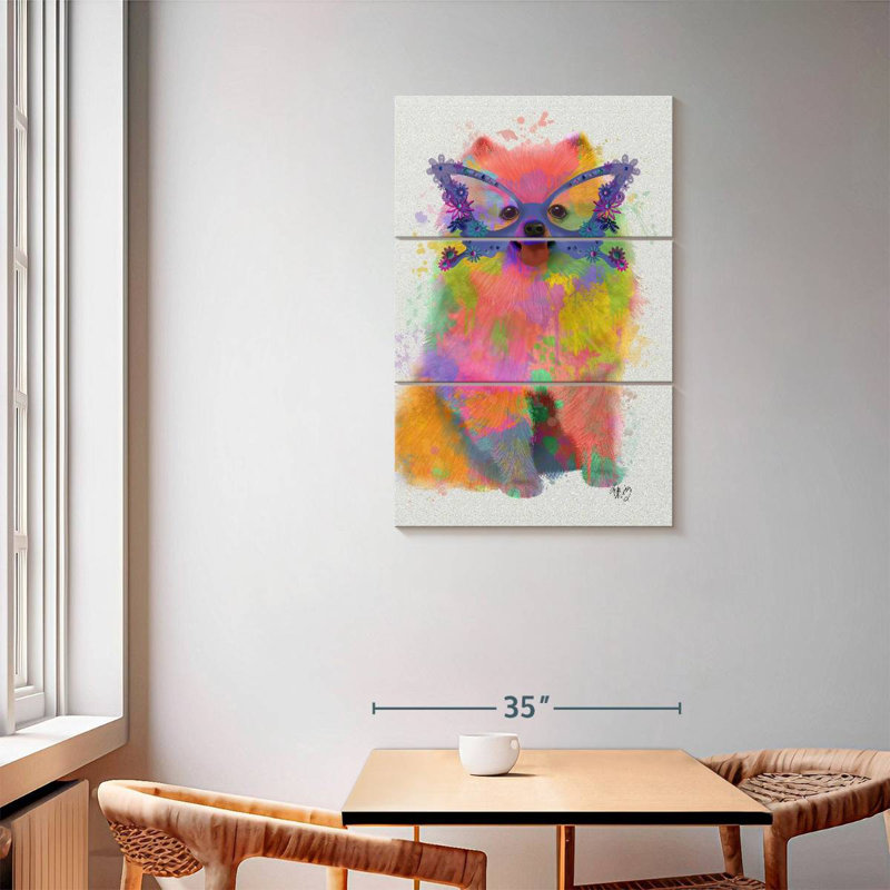Rainbow Splash Pomeranian, 57" H x 36" W