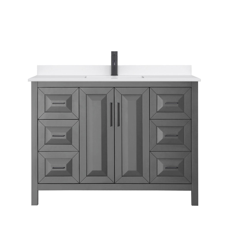Daria 48'' W Vanity, Gray, Matte Black, Giotto Quartz
