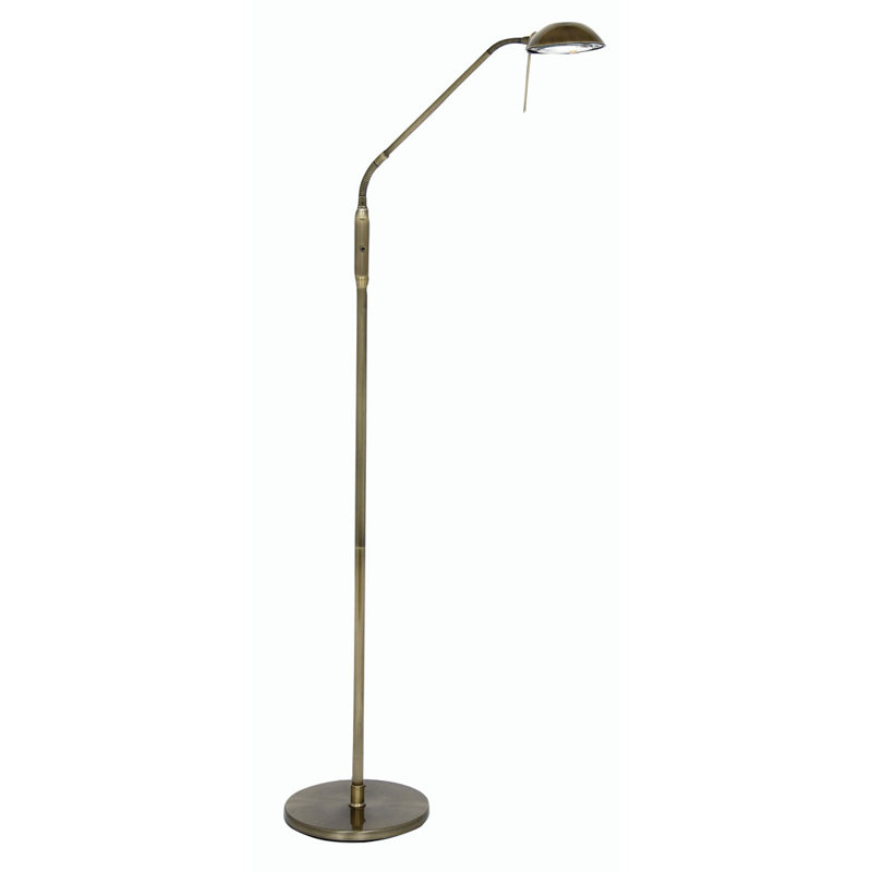 Bloomsdale 160cm Task Floor Lamp with Outlet, Antique Brass