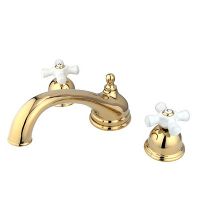 Double Handle Deck Mounted Roman Tub Faucet