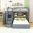 Twin over Full Wooden Loft Bed with Wardrobe, Built-In Shelving-404091481