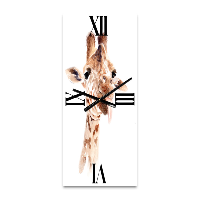 Portrait d'une girafe - horloge murale campagnarde, Petit