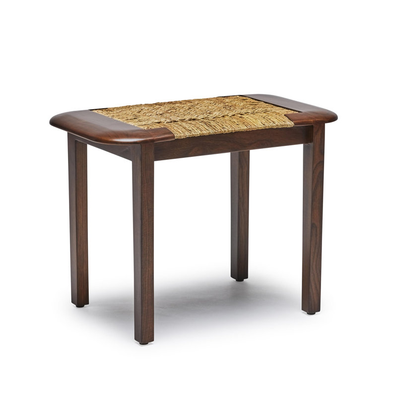 Juno Stool with Solid Wood Frame, Chestnut/Natural