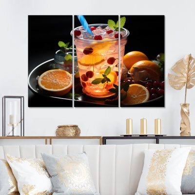 Colorful Cocktail Drinks III Food & Beverage Wall Decor on Metal