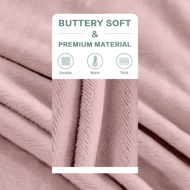 Adamczyk Soft Touch Mink Faux Fur Plush Sofa Throw/Blanket , 130cm x 150cm, Pink