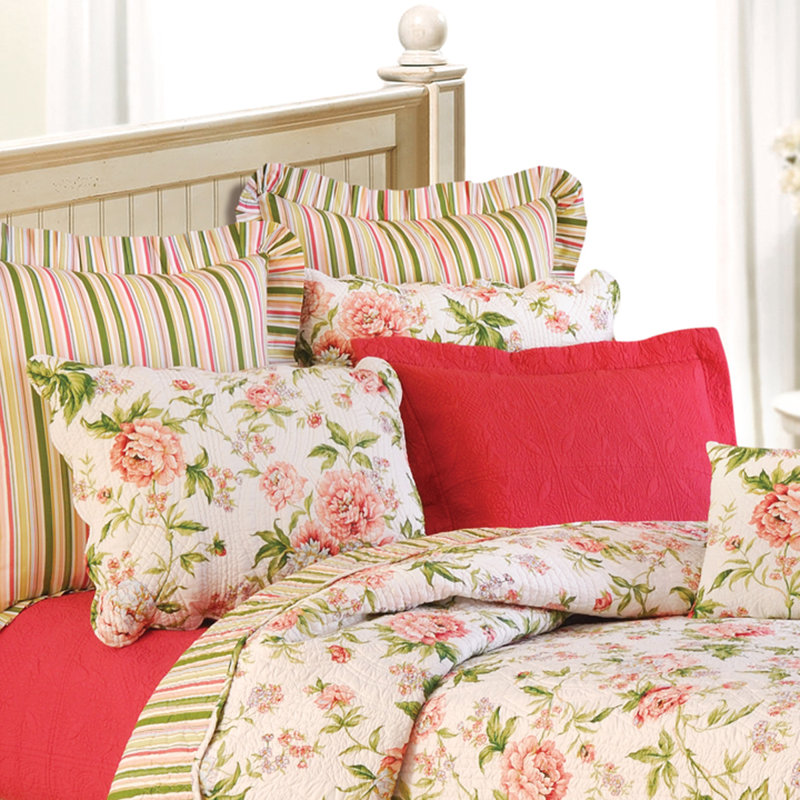 Housse de couette rose Brianna, Grand lit