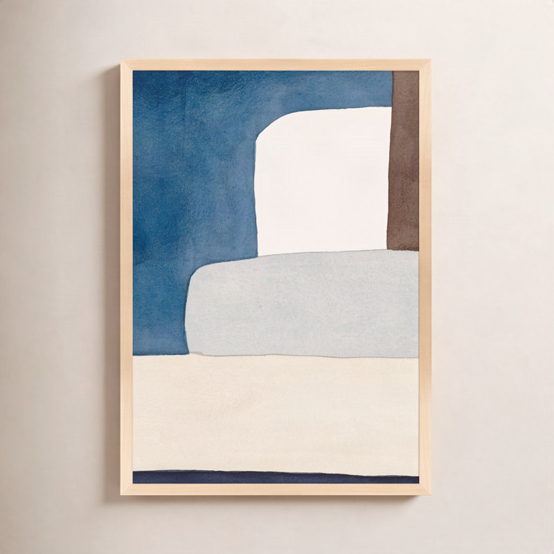 Distant Blue Painting by Julia Balfour, 17.50" W x 25" H, Maple Framed
