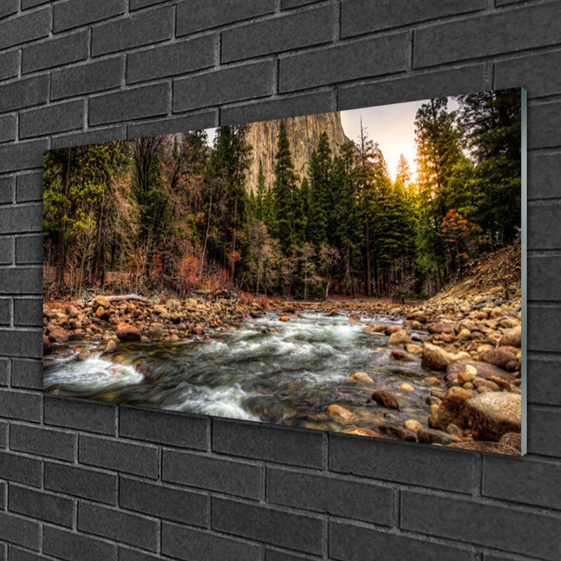 Nature Forest Lake - Unframed Photograph on Glass