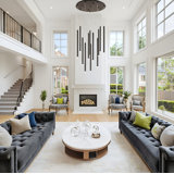 12-light Tassel Tube Flute Led Integrated cascade Chandelier