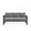 Canapé de patio 75 po 3 places toutes saisons en métal avec coussins gris épais et structure grise-1643241030