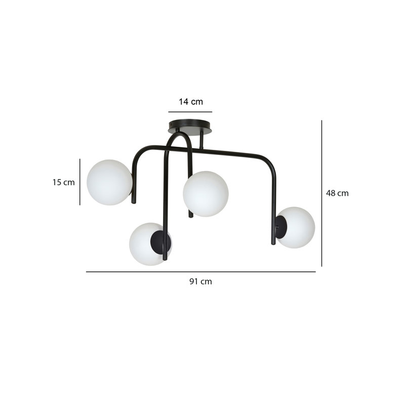 Gabilan 4 - Light Unique/Statement Pendant, Black