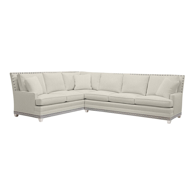 American Bungalow 2-Piece Riverside L- Sectional, Nomad Snow Crypton® Chenille, Casa Blanca, Yes