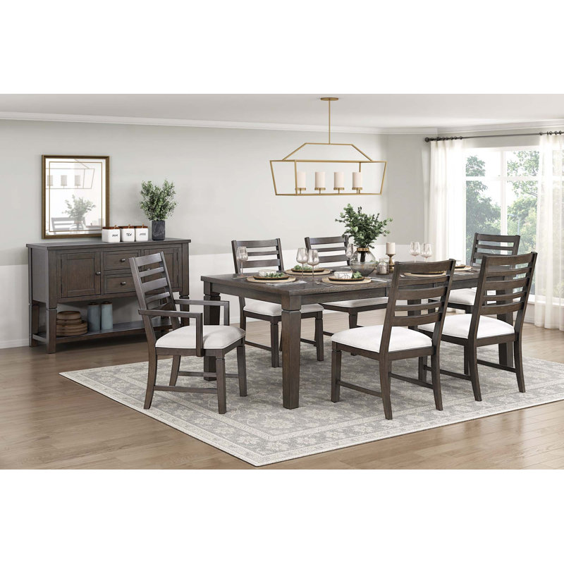 Table de salle à manger Classic 7PCS avec rallonge et 6 chaises, 7 pièces : table, 6 chaises