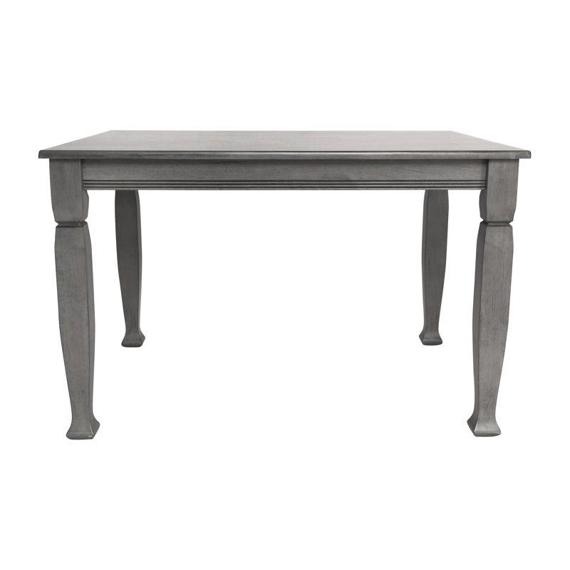 Solid Wood Commercial Grade Dining Table with Turned Legs, Antique Gray, 36.25" W x 47" L