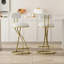 Ensemble de 2 tabourets ronds à imprimé rond en métal noir pour îlot de cuisine et salle à manger-620702548