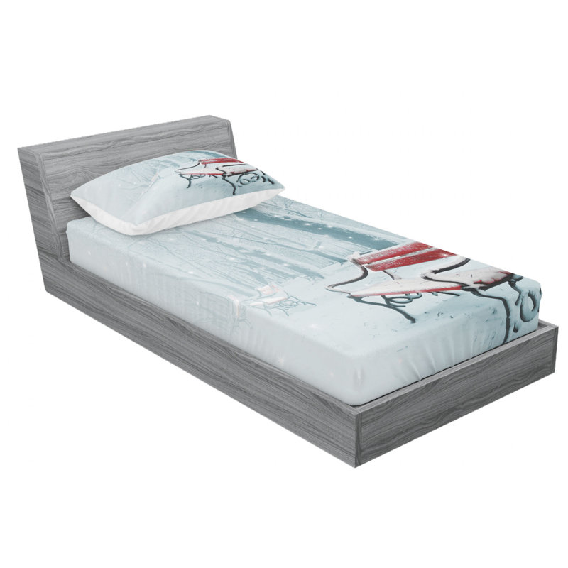 Forest Microfiber Sheet Set, Twin Sheet Set with Fitted Sheet