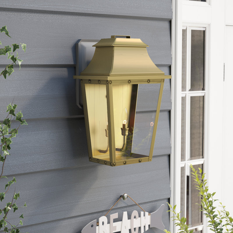 Hazeldell Copper Wall Light, Aged Brass, 11.5" H x 7.5" W x 5.25" D