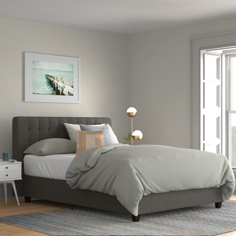 Acquaviva Upholstered Platform Bed, Queen, Gray