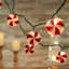 Ensemble de 10 lumières de Noël en forme de bonbon à la menthe poivrée 10 pi fil vert 6 pi