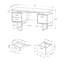 Bureau de 60 po pour une utilisation efficace - stratifié beige, métal noir, rangement pratique pour salle d'étude