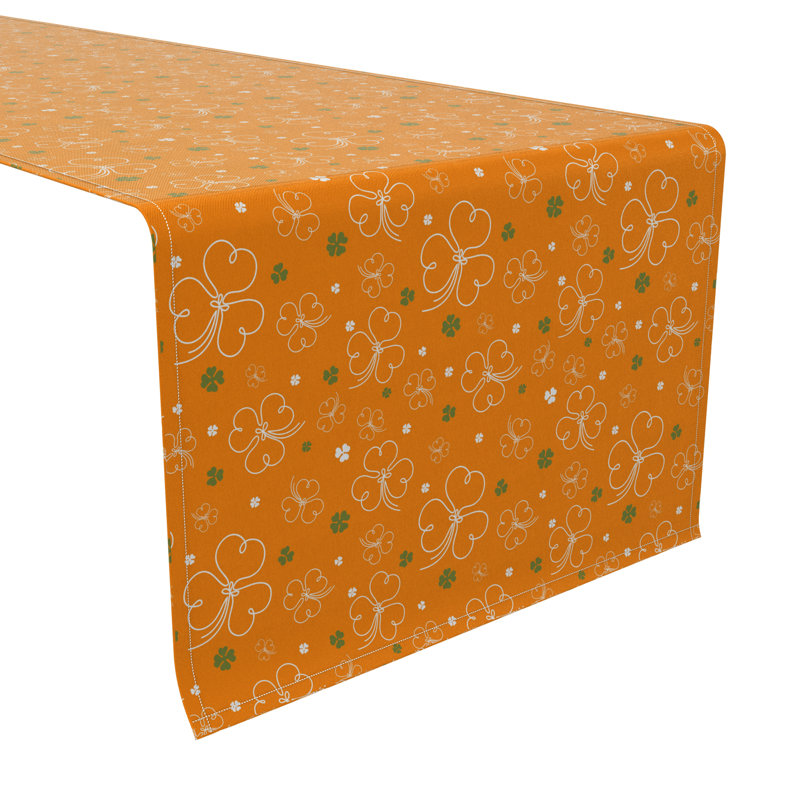 Rectangular Floral Cotton Twill Table Runner