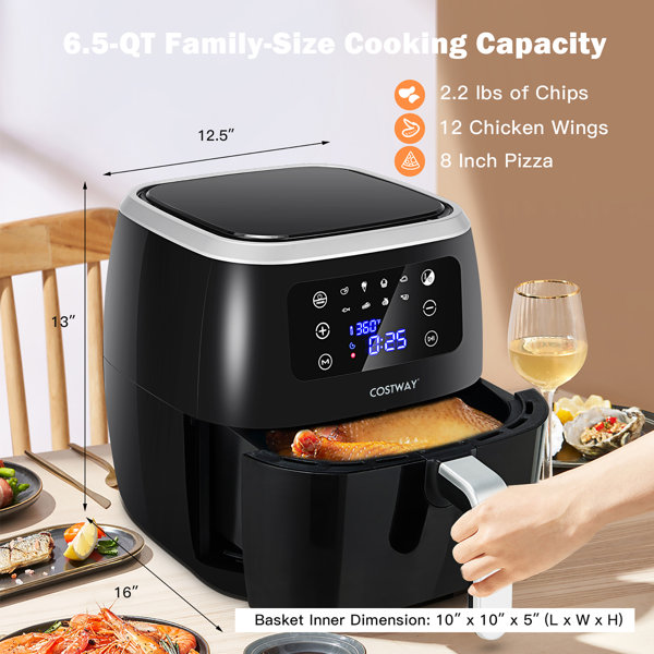 Gourmia 5 Qt Digital Air Fryer with 9 One-Touch Presets, Black, 12.5 H, New  