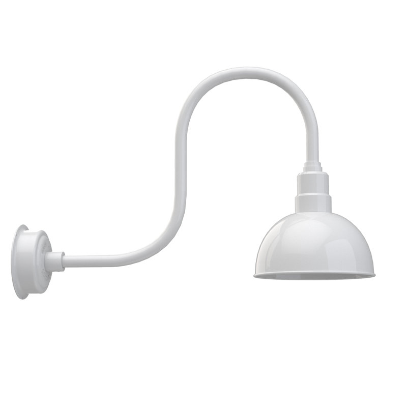 Luminaire de grange d’extérieur à del Dipkarpaz, H 9 po x l 10 po x P 17 po, Blanc