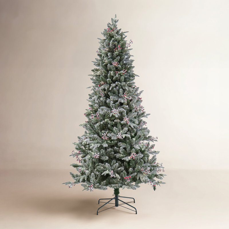 7 Ft. Pre-Lit Snowy Olallie Pine Tree With LED Lights, 7.5'