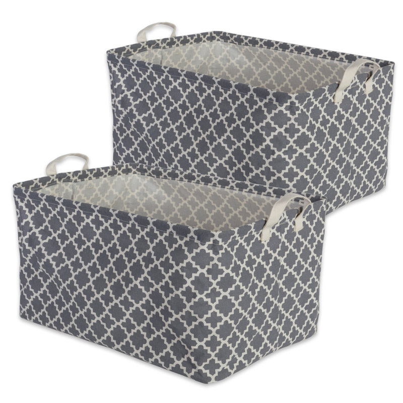 Sedgwick Fabric Laundry Hamper with Handles, Gray, Medium (8.5" H x 13" W x 10.5" D)