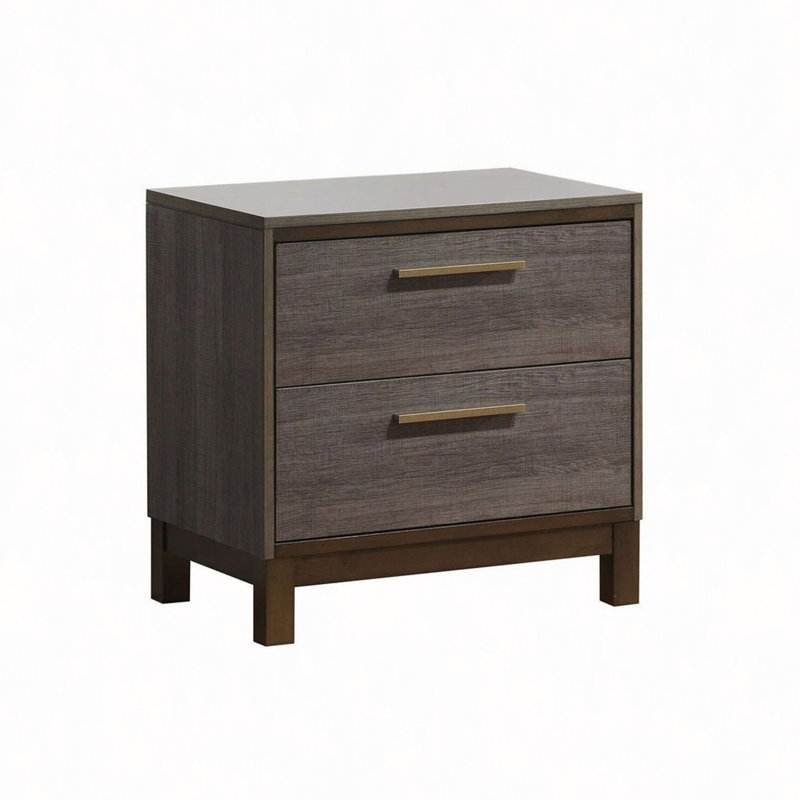 Table de chevet, table de chevet en bois avec 2 tiroirs