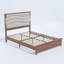 Bed Frame with Upholstered Headboard,with Charging Station and LED Lights-1042005694