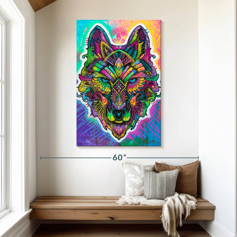Brampt Wolf Shaman, 48" H x 32" W