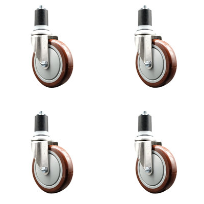 316SS Polyurethane Swivel Expanding Stem Caster Set SCC