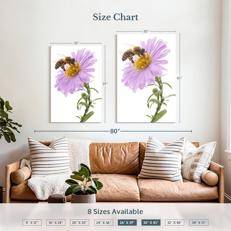 Brampt Bee On Flower, 39" H x 26" W