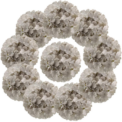 Têtes d'hortensias en soie avec têtes de fleurs artificielles pour la décoration de mariage, paquet de 10