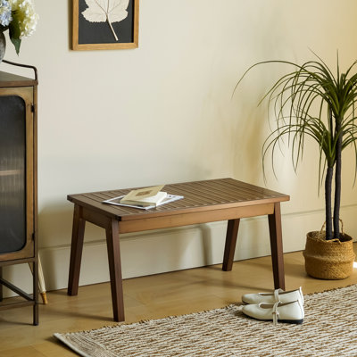 Banc en bois massif à dossier à lattes pliable