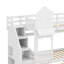 Lit superposé simple au-dessus d'un lit simple de style château avec 2 tiroirs et 3 glissières-1169916291