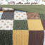 Ensemble de courtepointe réversible 3 pièces en coton jaune / olive / brun Patchwork-29563319