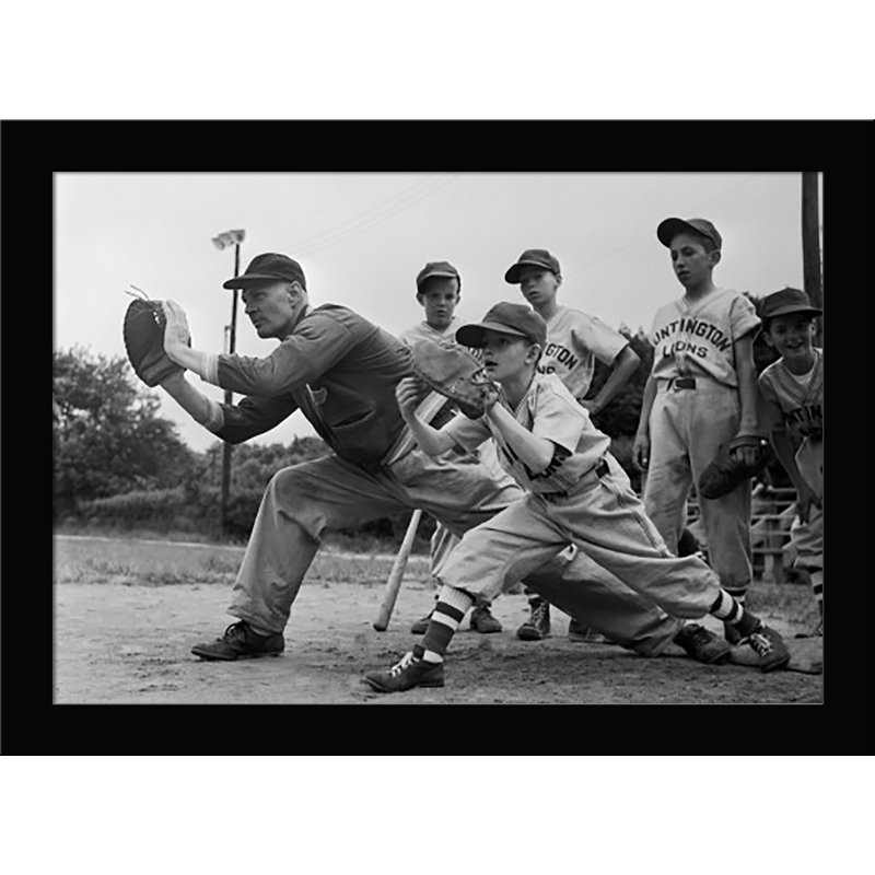 Baseball sports-reproduction de photo sur papier encadrée, H 19,5 po x l 14,5 po x P 1,25 po
