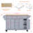 Kitchen Island With Rubber Wood Countertop-598838173