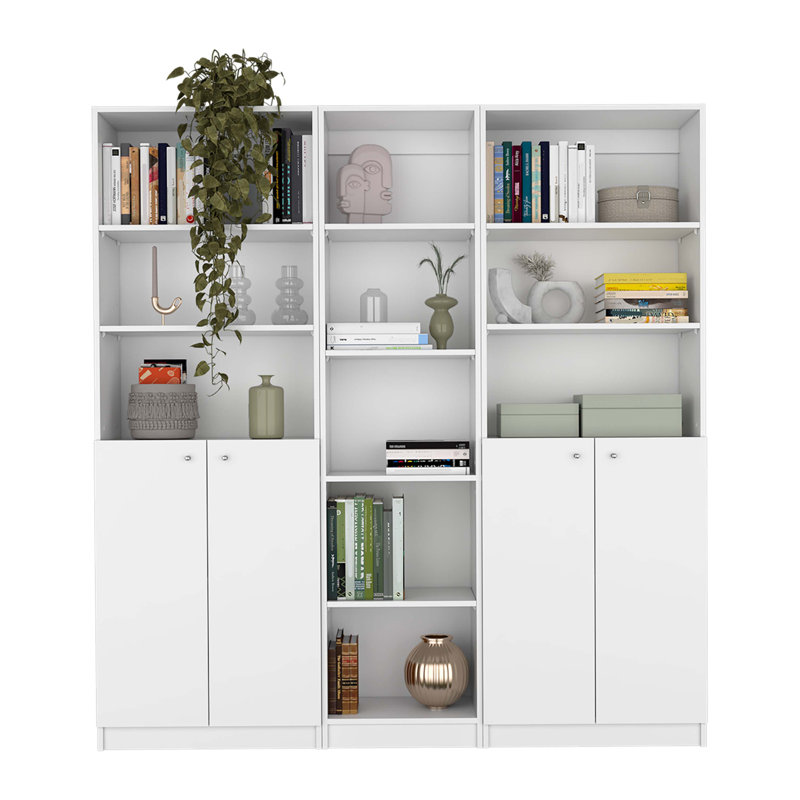 Britnai Storage Bookcase, (11 Shelves) 71.1"H x 67.1"W x 11.7"D, Black