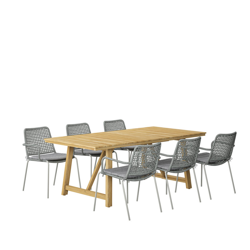 Anautica 6 - Person Patio Dining Set with Rectangular Table