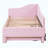 Twin Size Upholstered L-Shaped Upholstered Daybed with Pop Up Trundle, Pink-740657594