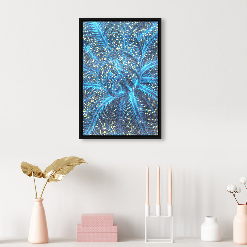 Neon Bloom Print by Oliver Gal, 55"H x 37"W, Black Floater Frame