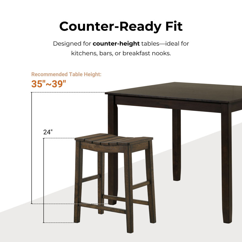Ferda Solid Wood 24" Counter Stool, White