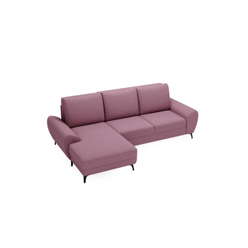 3 Seater Sofa Bed, Left Hand Facing, Pink