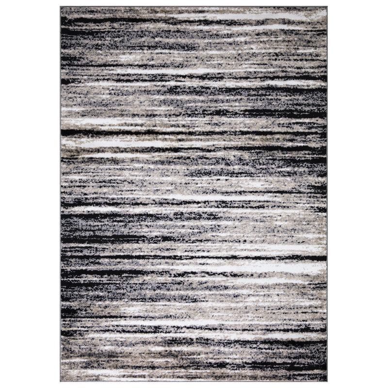 Tapis gris à motif abstrait Gianna, Rectangle 3 pi 11 po x 5 pi 7 po