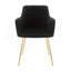 Chaise de salle à manger / d'appoint en métal et velours - ensemble de 2