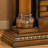 Brown Solid Wood Electric Fireplace