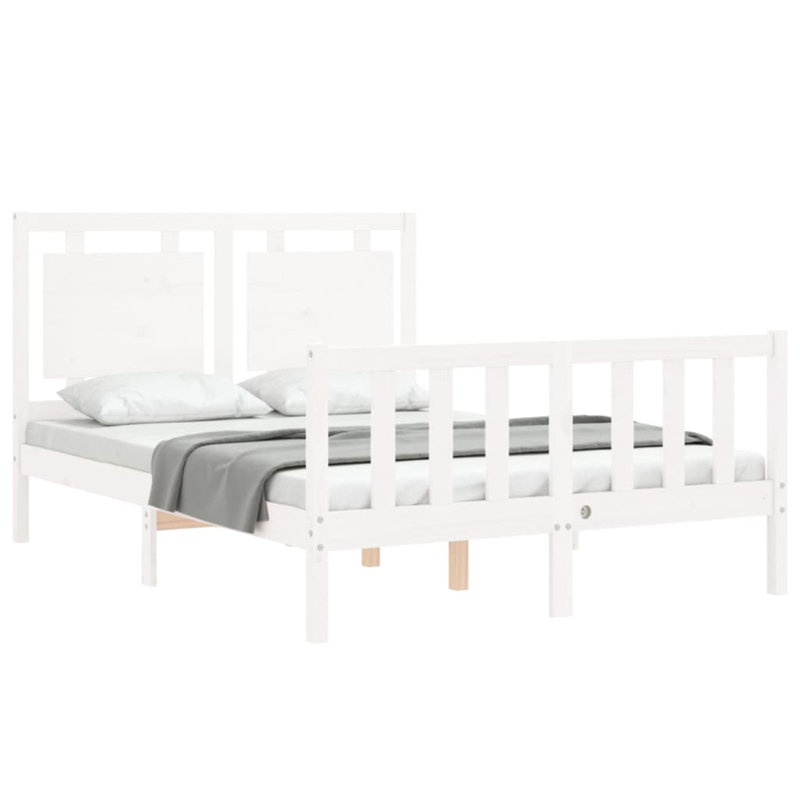 Bed Frame with Headboard, European Double (140 x 200cm), Brown